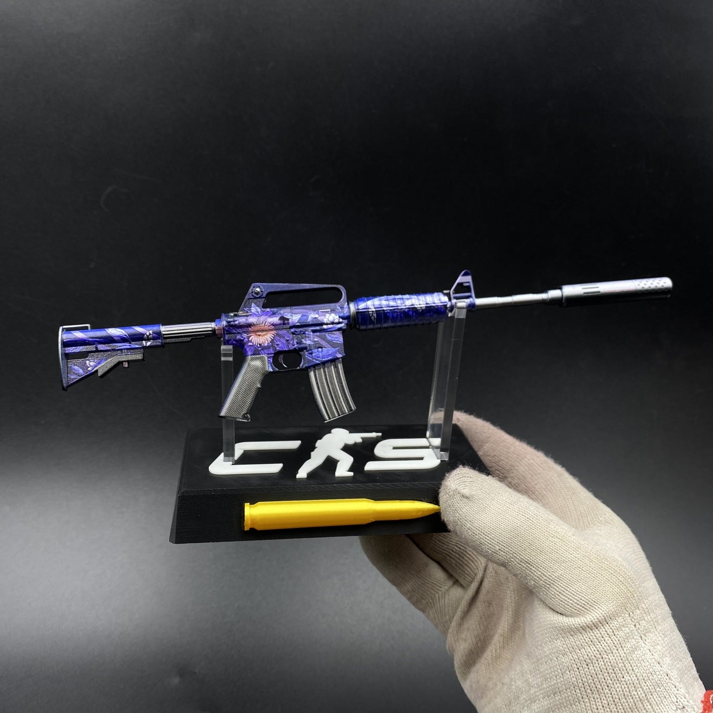 CS M4A1‑S Black Lotus Metal Tiny Gun Replica for Collectible