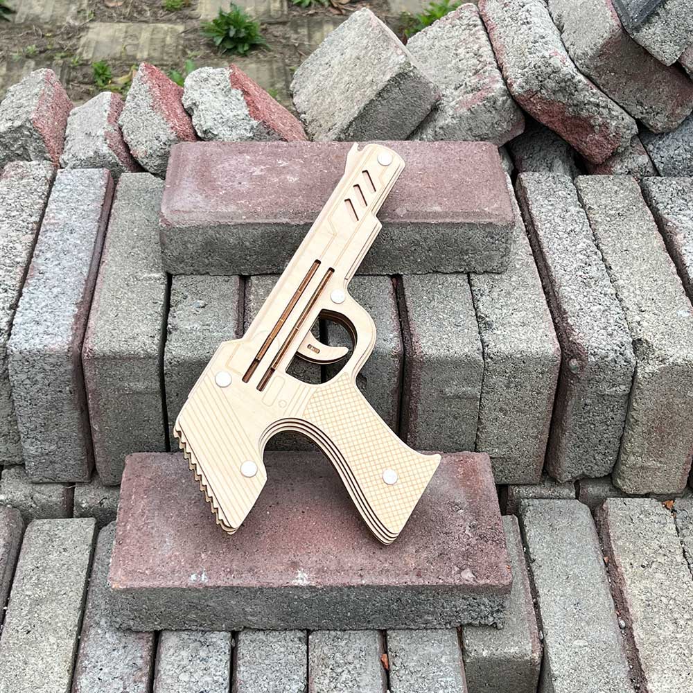 DIY 3D Semi-auto Rubber Band Pistol Model Kit