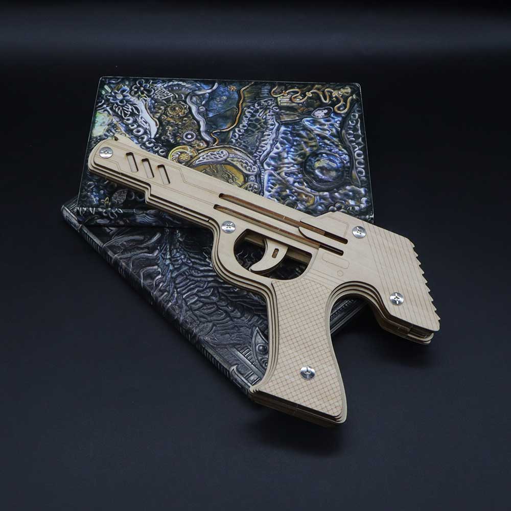 DIY 3D Semi-auto Rubber Band Pistol Model Kit