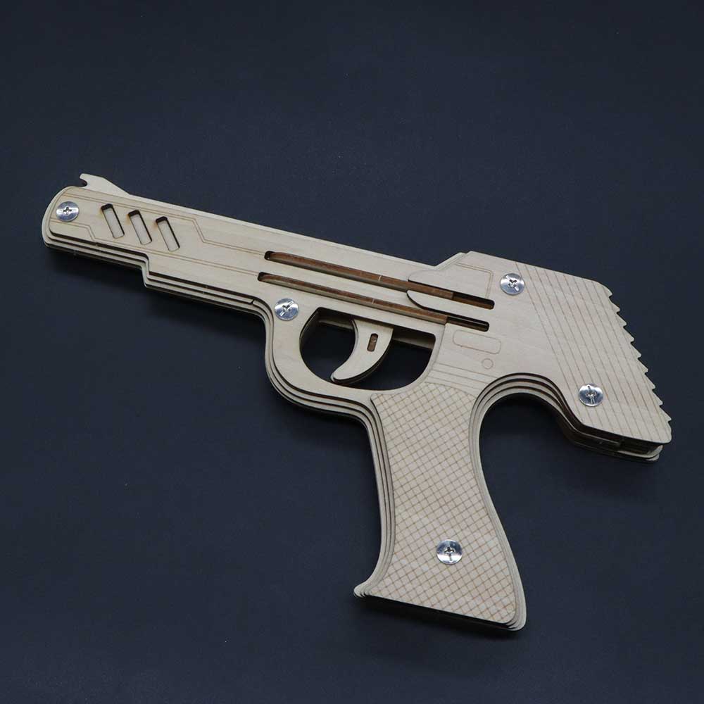 DIY 3D Semi-auto Rubber Band Pistol Model Kit