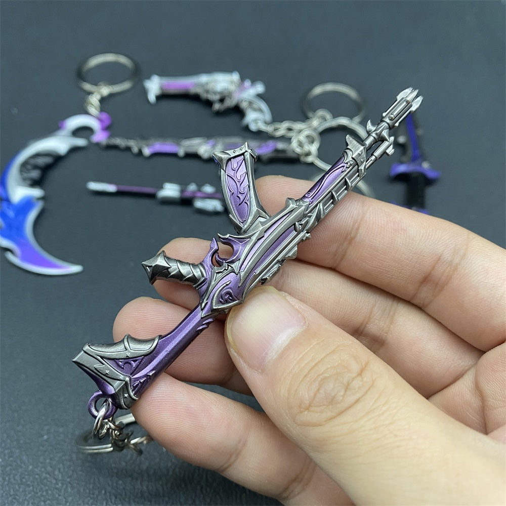 Metal Game Weapon Gun Dagger Keychain With Gift Box