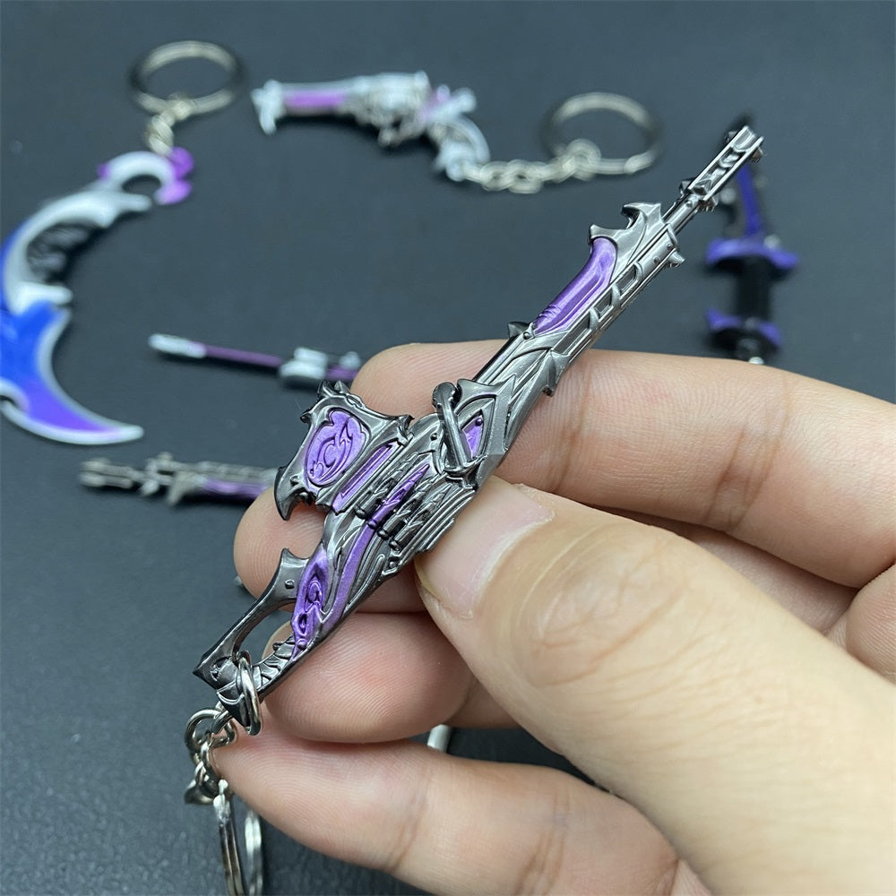Metal Game Weapon Gun Dagger Keychain With Gift Box