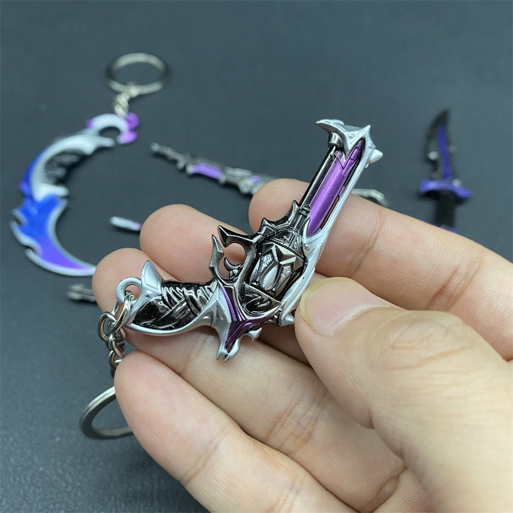 Metal Game Weapon Gun Dagger Keychain With Gift Box