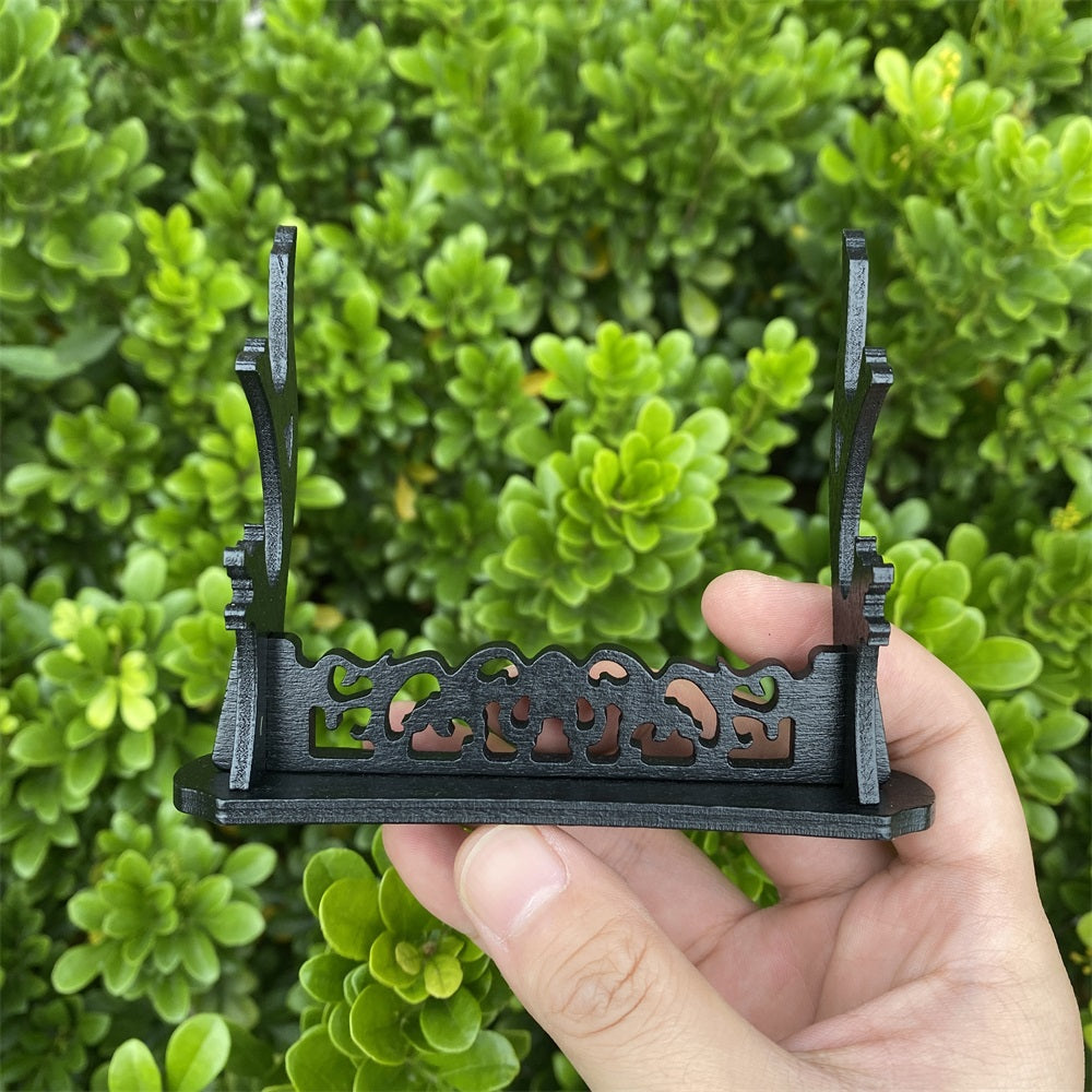 2-Layer Wooden Small Swords Weapon Display Holder