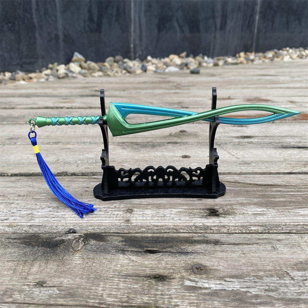 2-Layer Wooden Small Swords Weapon Display Holder