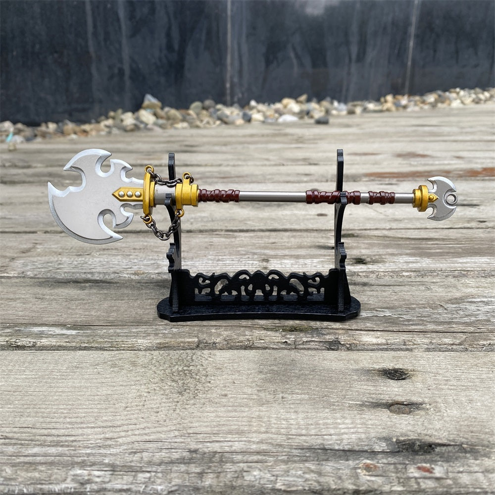 2-Layer Wooden Small Swords Weapon Display Holder