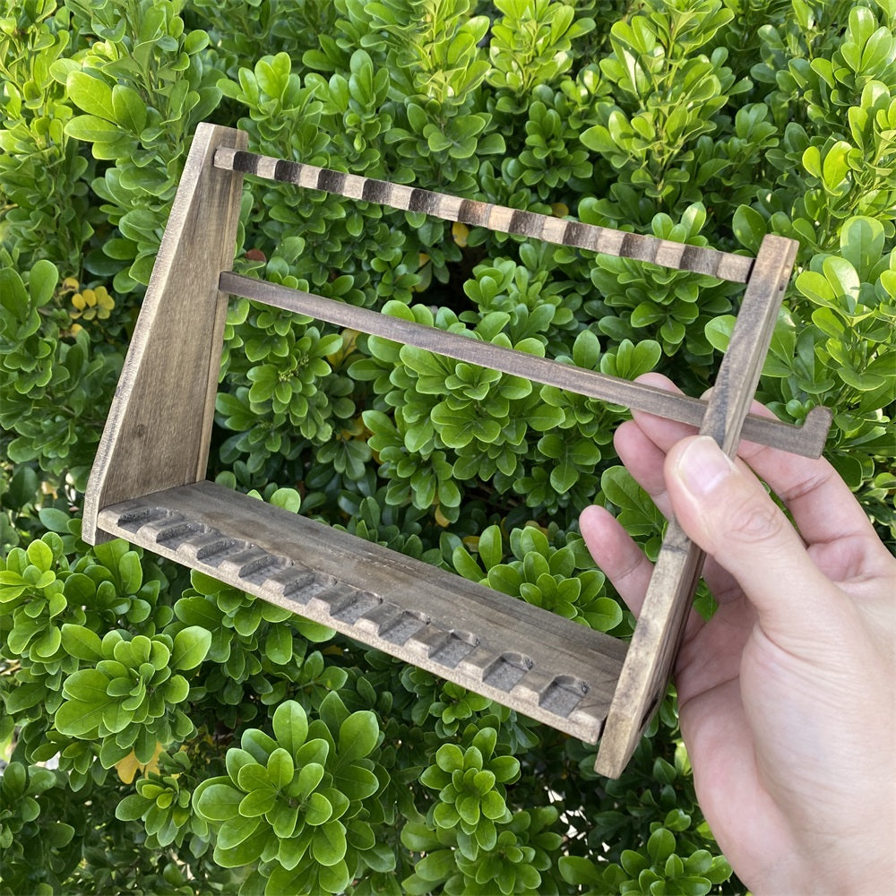 10-Layer Vertical Small Sword Small Long Handle Weapon Wood Display Holder Wooden Kit