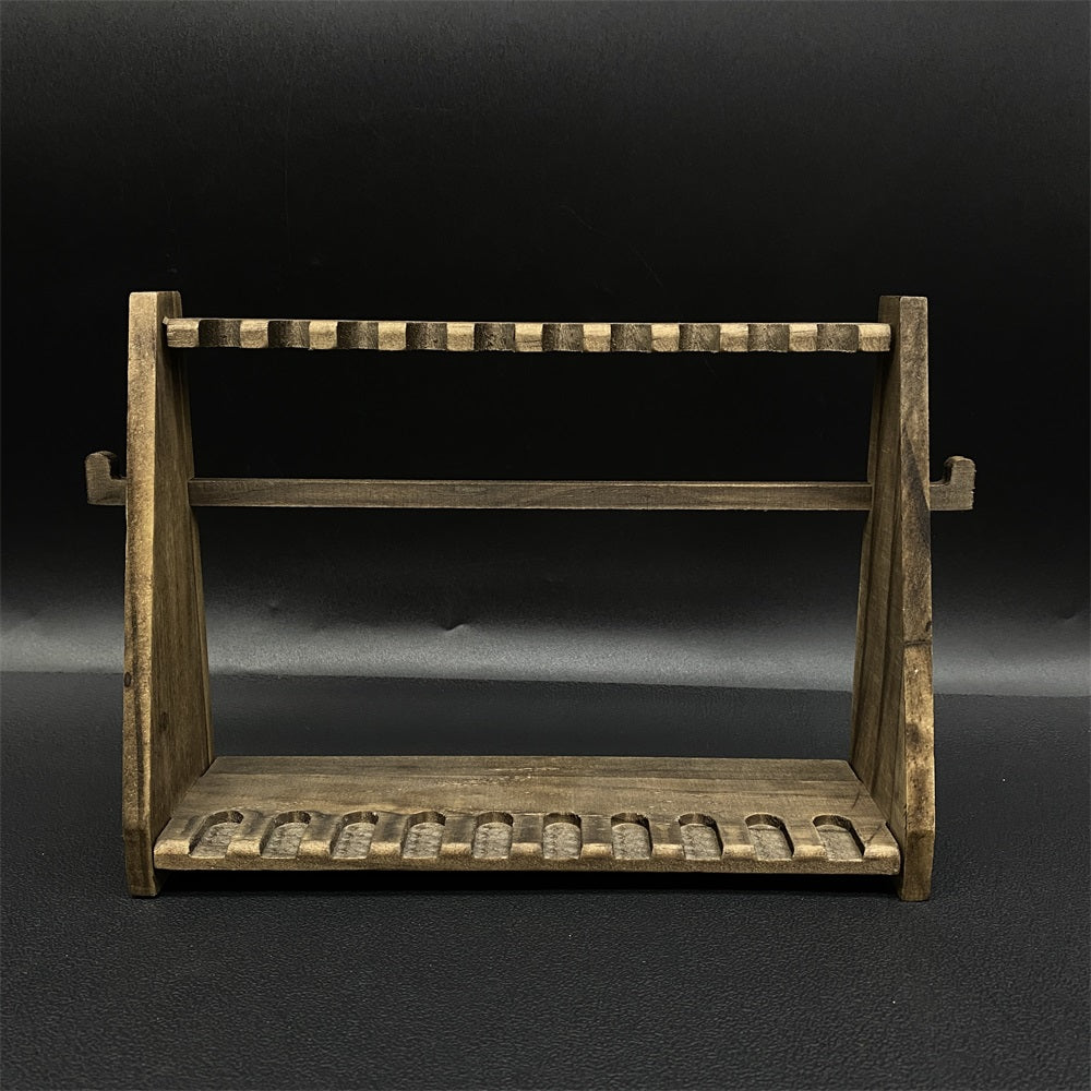 10-Layer Vertical Small Sword Small Long Handle Weapon Wood Display Holder Wooden Kit