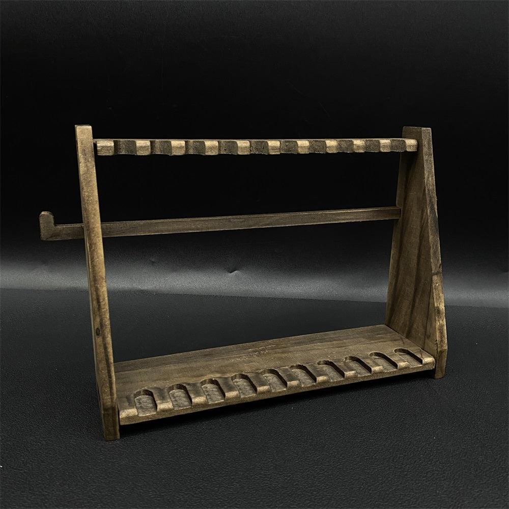 10-Layer Vertical Small Sword Small Long Handle Weapon Wood Display Holder Wooden Kit