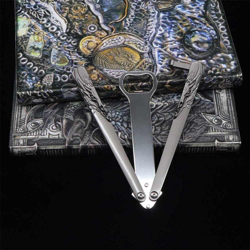 Dragon Head Totem & Sword Metal Balisong Bottle Opener