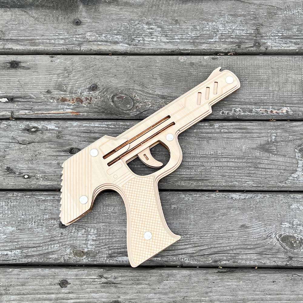 DIY 3D Semi-auto Rubber Band Pistol Model Kit