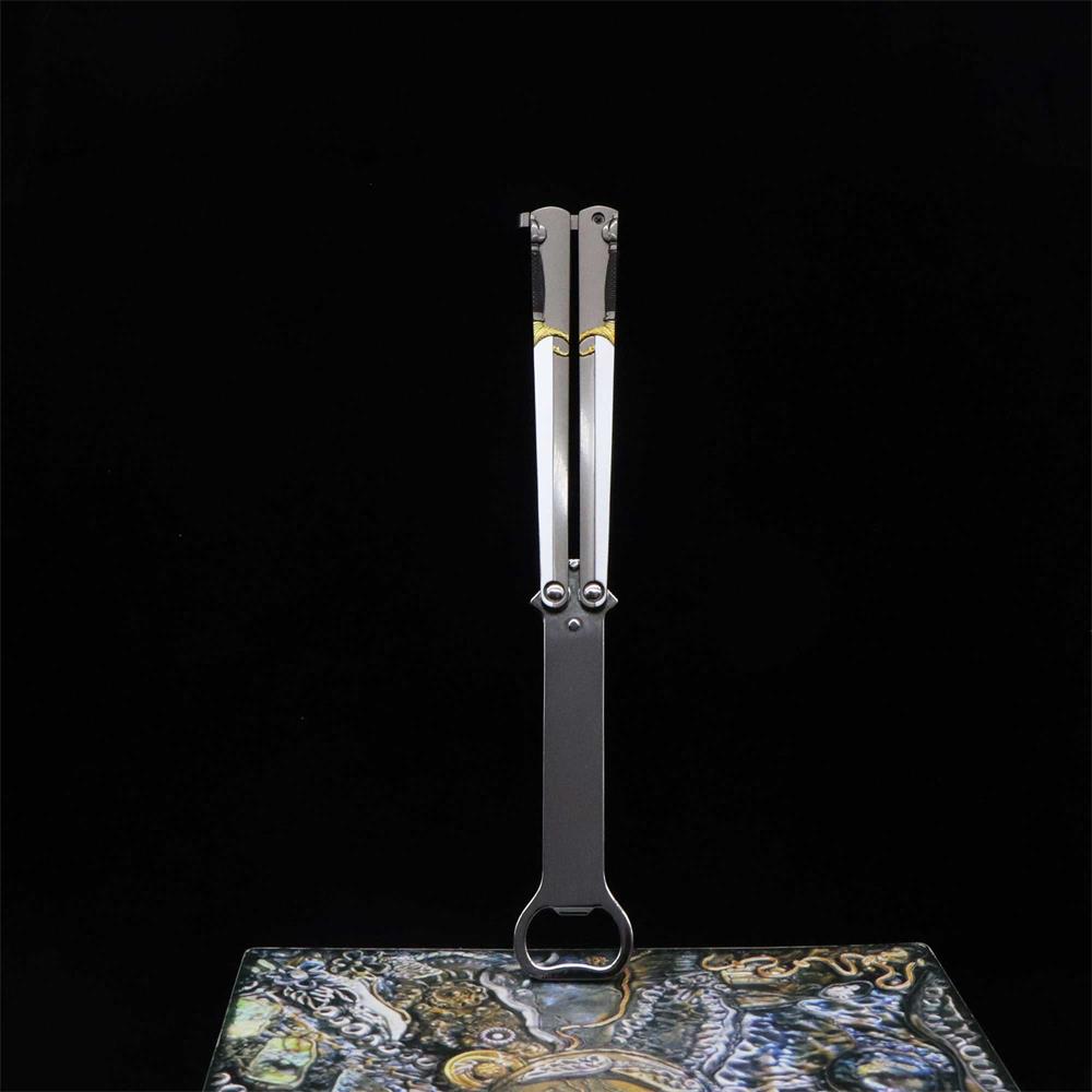 Dragon Head Totem & Sword Metal Balisong Bottle Opener