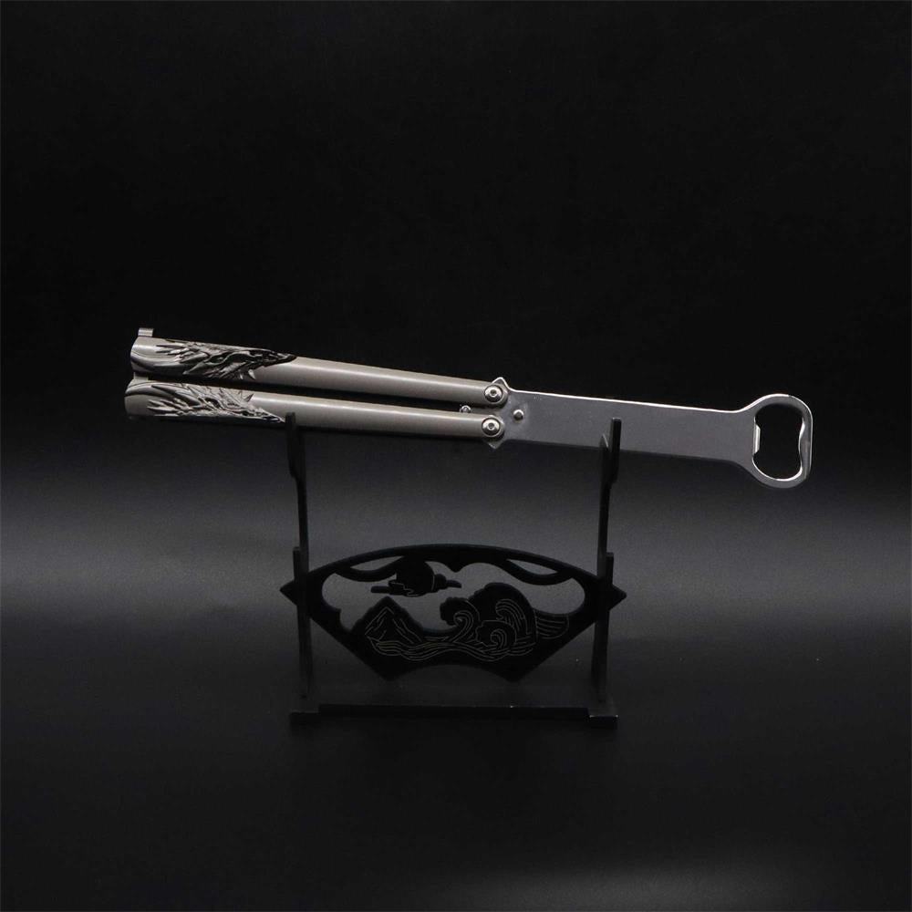 Dragon Head Totem & Sword Metal Balisong Bottle Opener