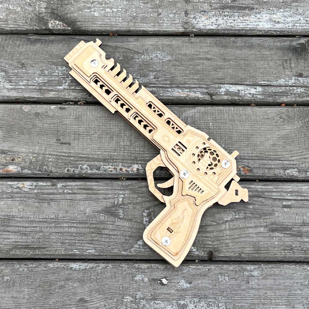 3D Gun Puzzle Wooden Rubber Band Gun Model Kit