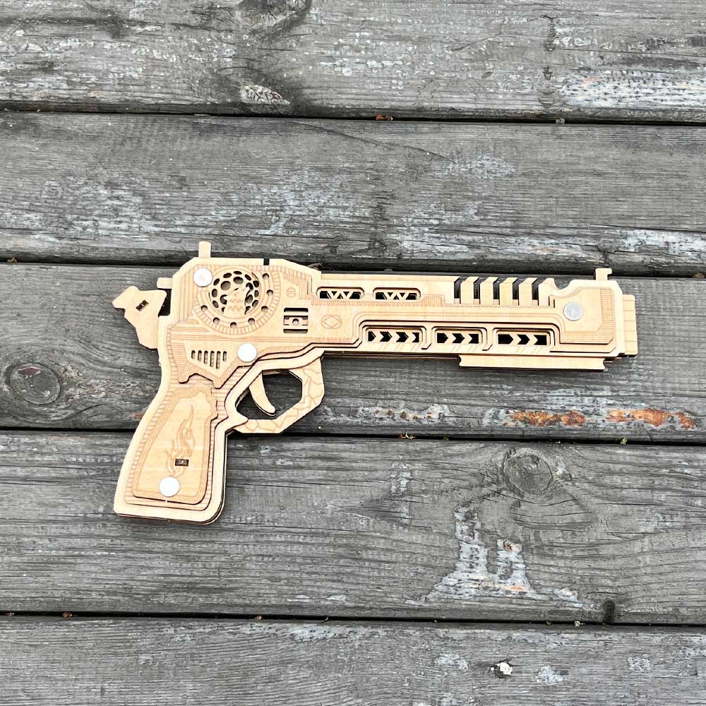 3D Gun Puzzle Wooden Rubber Band Gun Model Kit