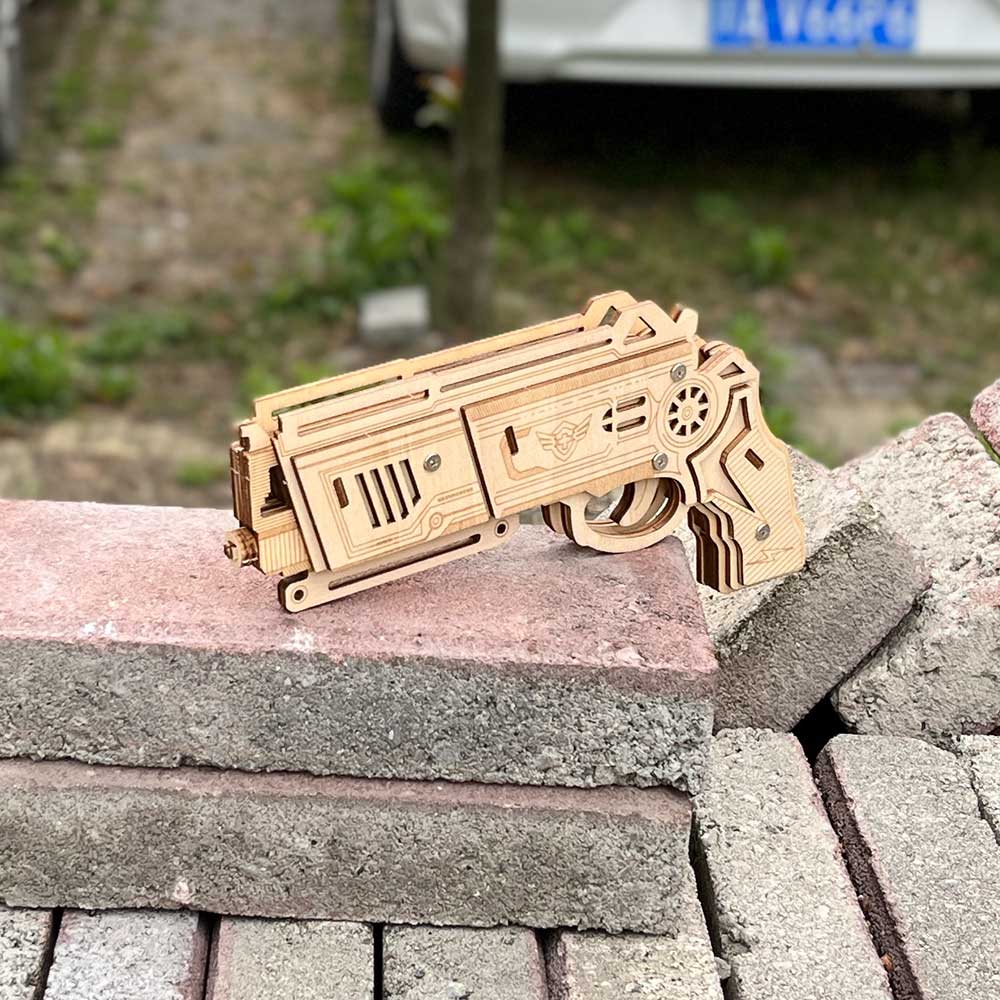 3D Wooden Rubber Band Gun Model Kit