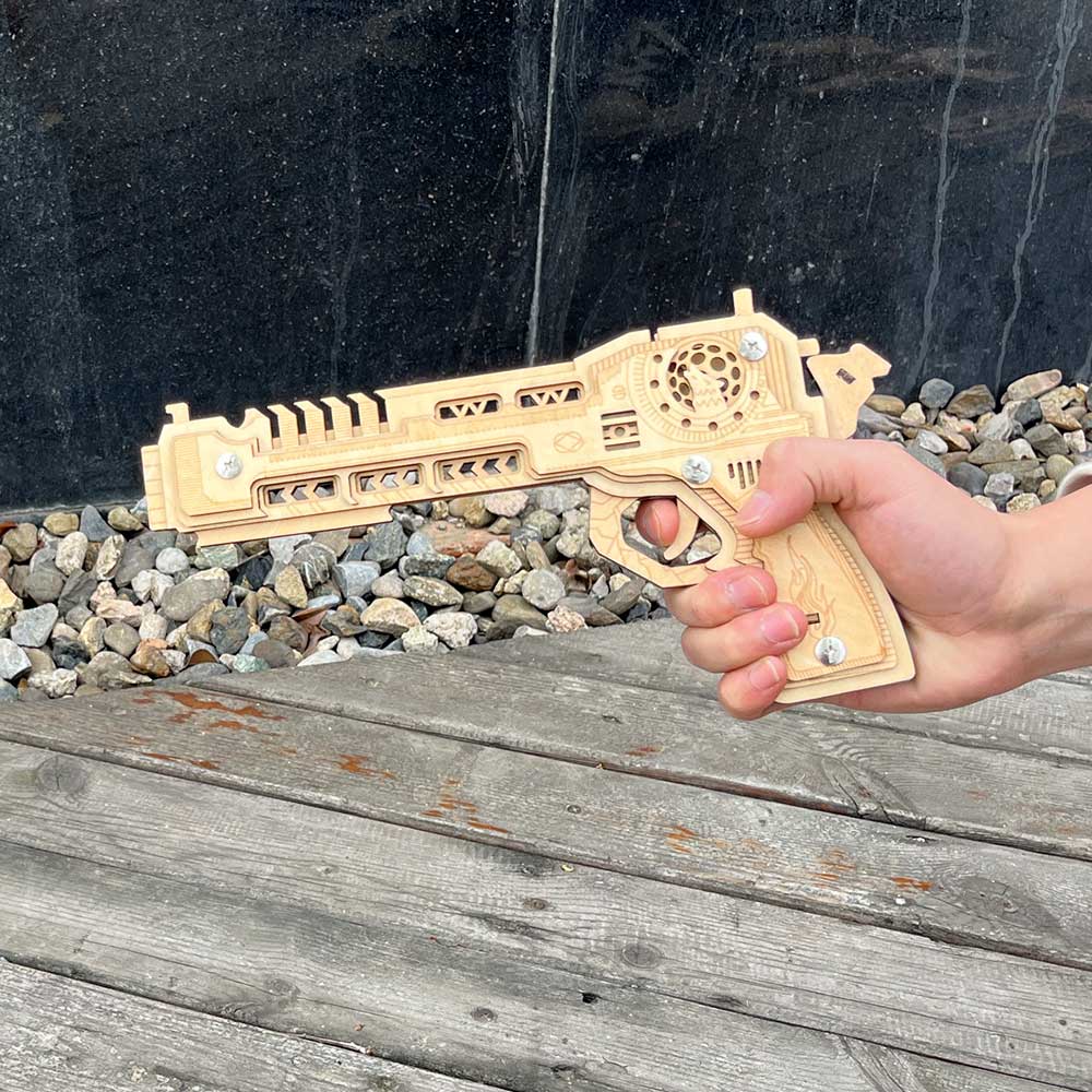 3D Gun Puzzle Wooden Rubber Band Gun Model Kit