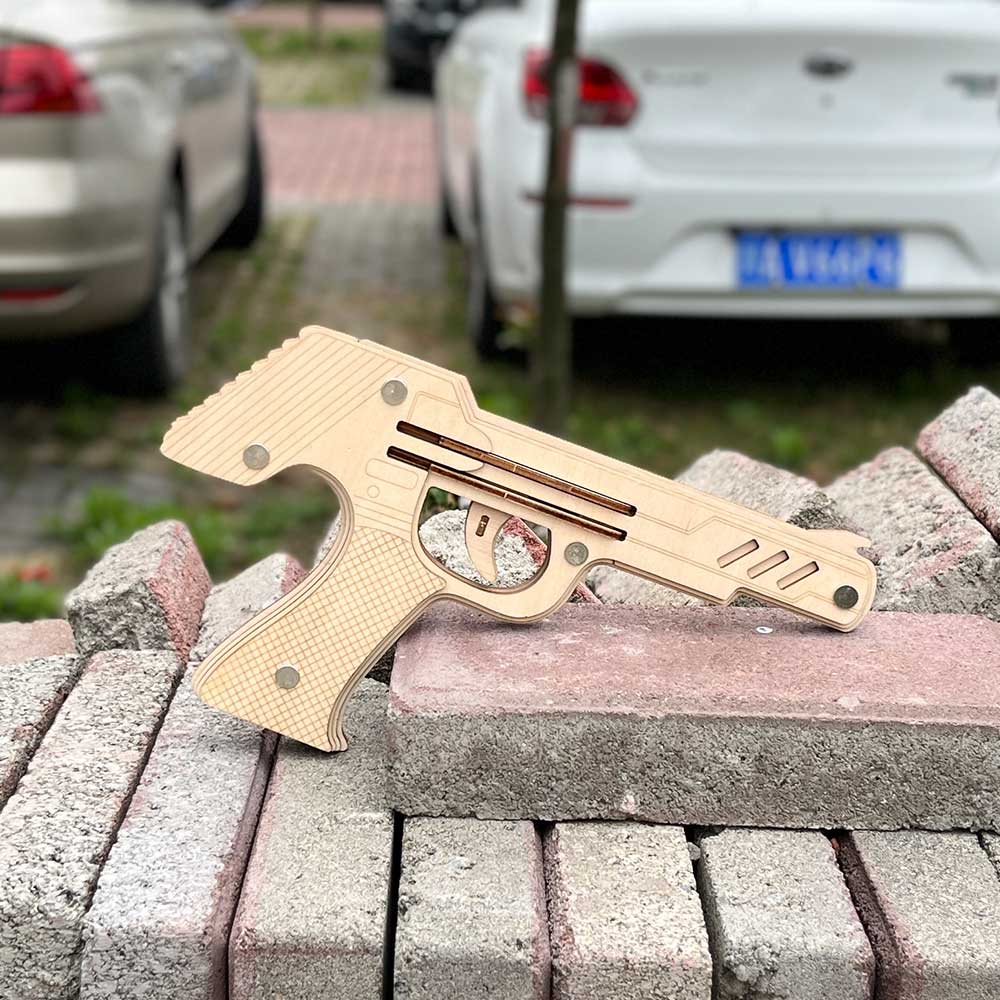 DIY 3D Semi-auto Rubber Band Pistol Model Kit