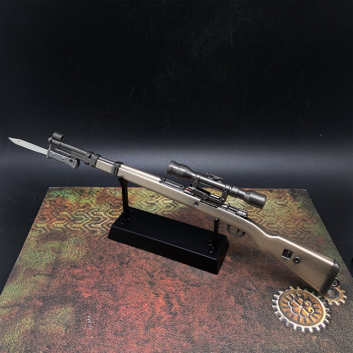 Kar98K Miniature Metal Sniper Rifle With Dagger 20CM/7.9"
