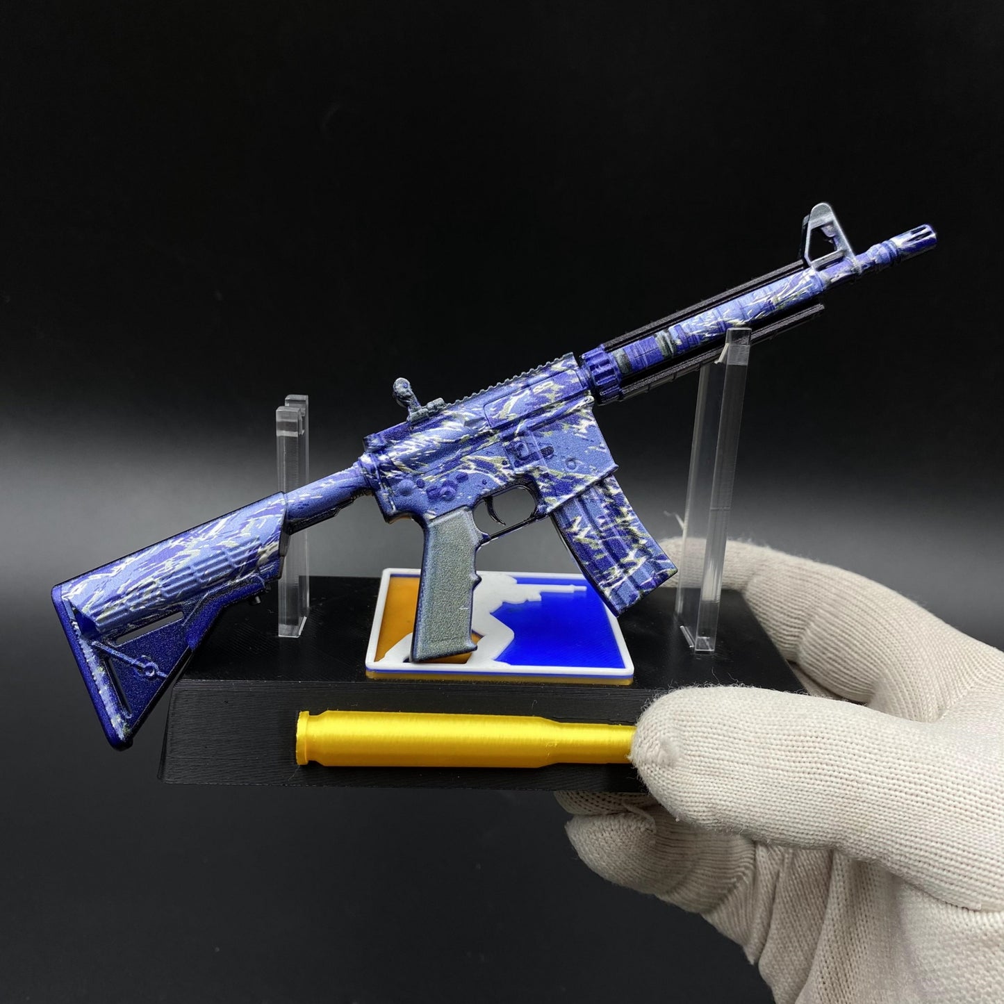 Metal Tiny CS M4A4 Naval Shred Camo Gun Miniature For Collection
