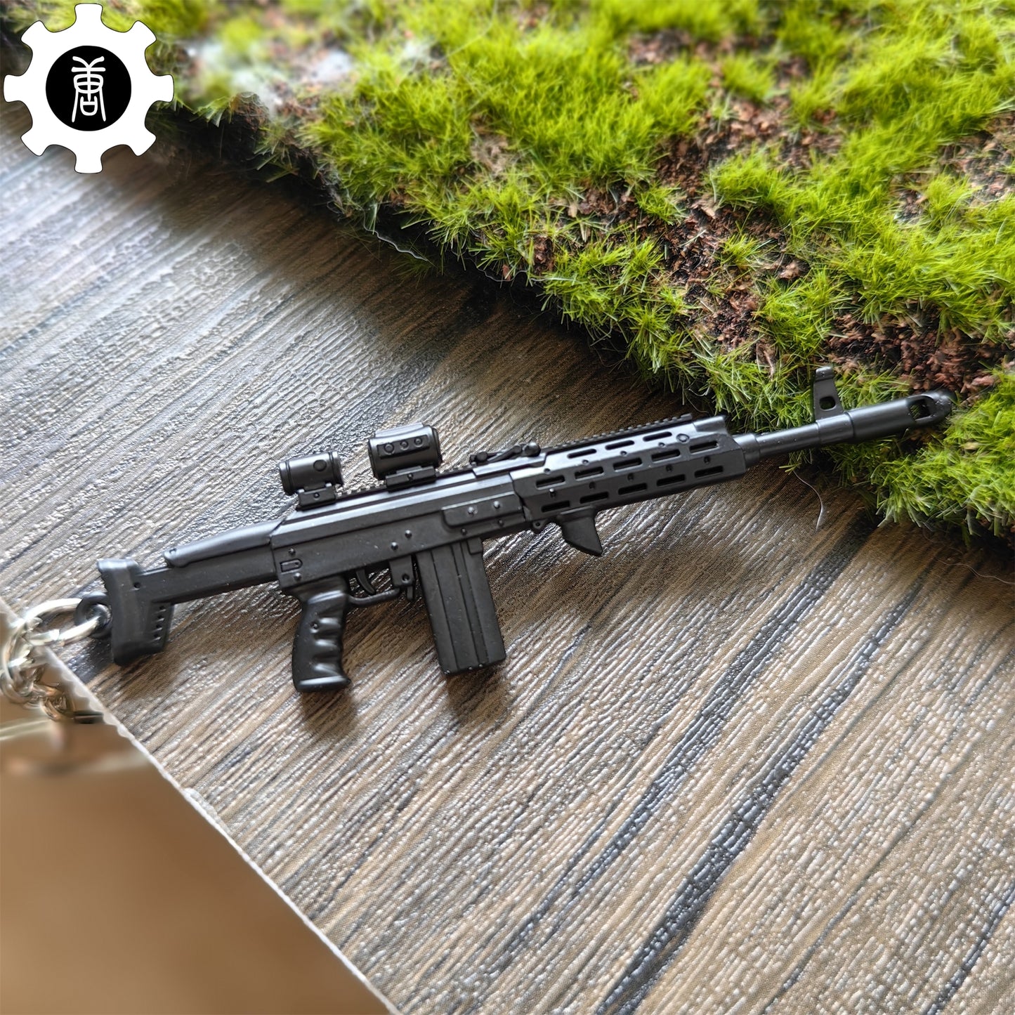 Metal AK308 Mini Gun Model Keychain Backpack Pendant