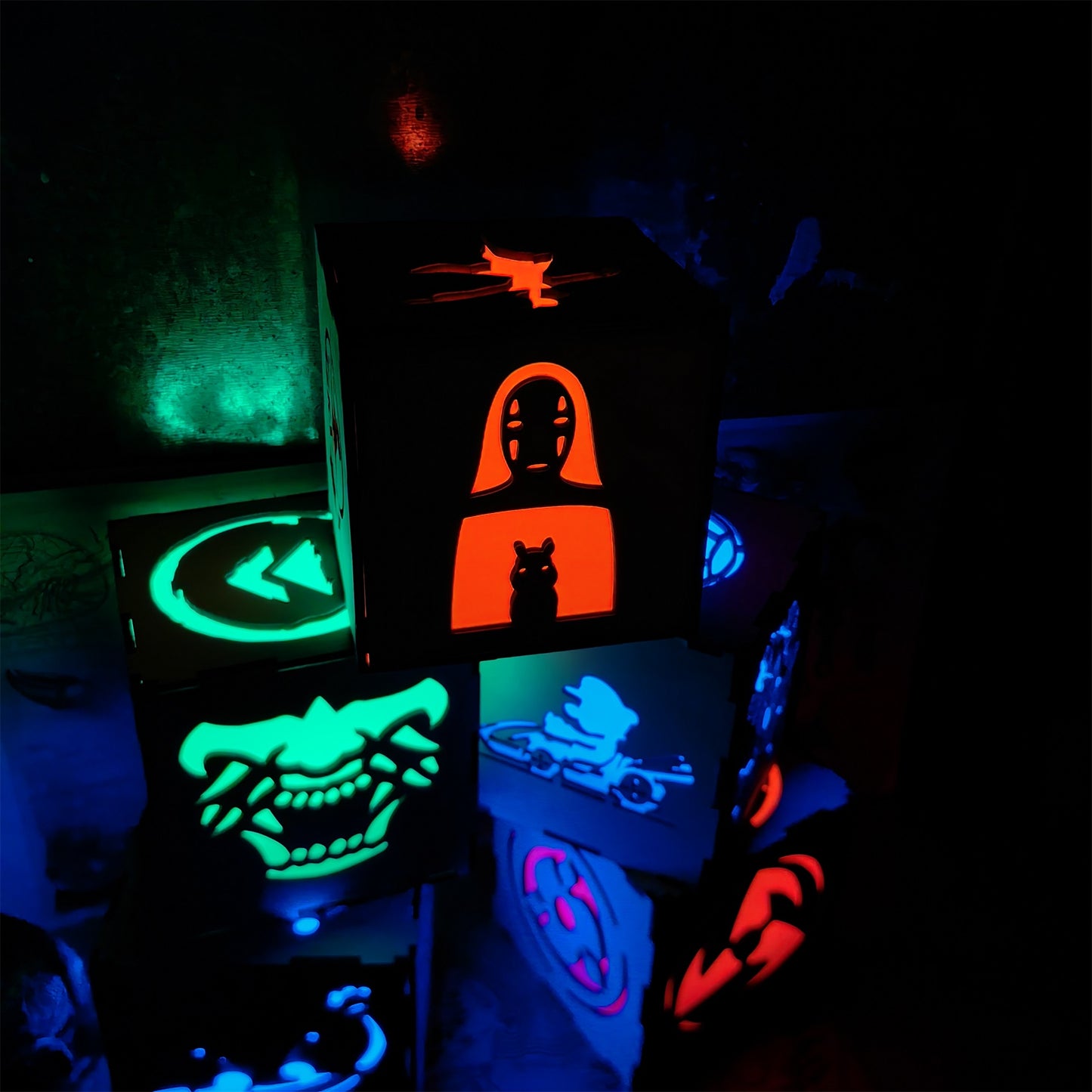 Anime-Inspired Wooden Lamp Desk Decor