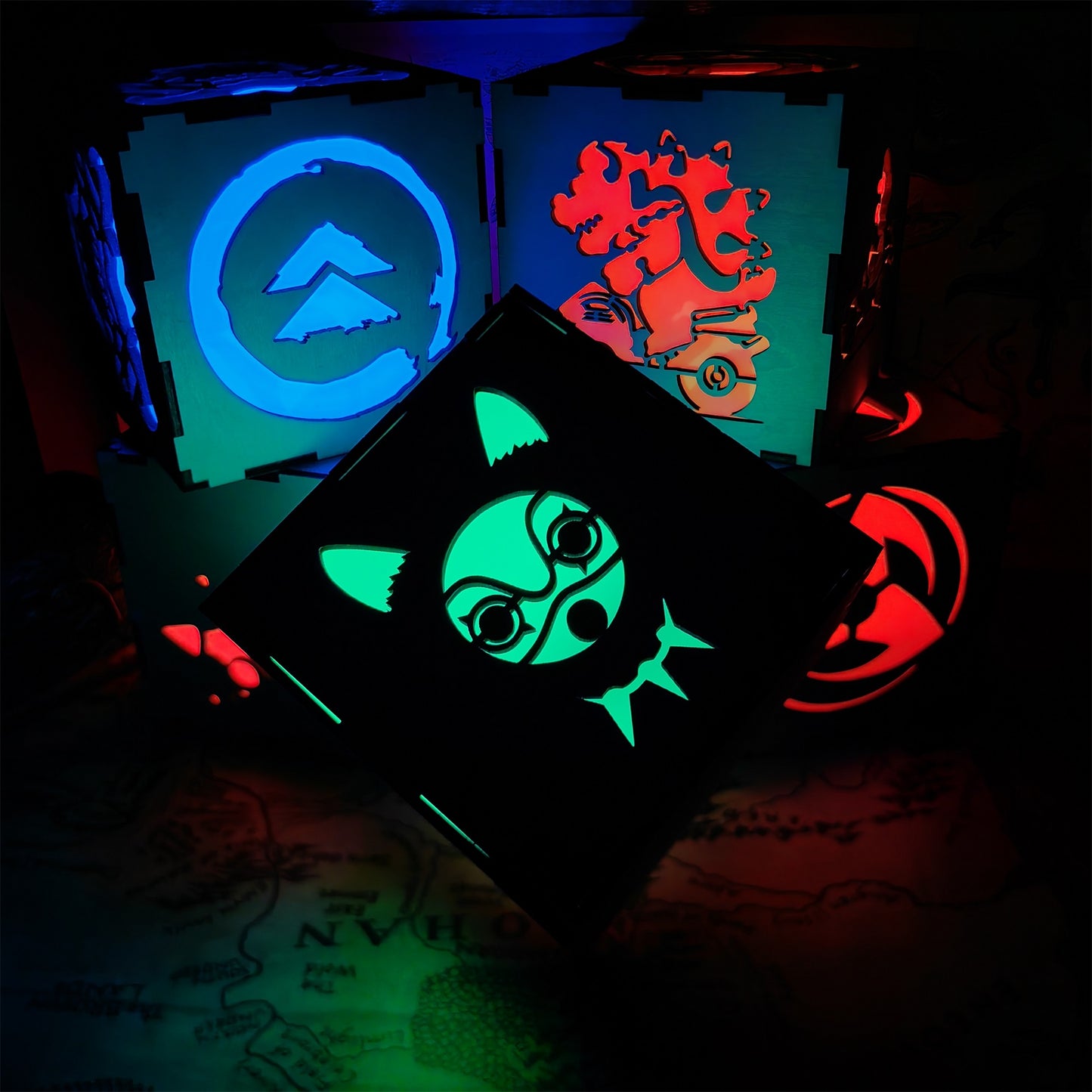Anime-Inspired Wooden Lamp Desk Decor