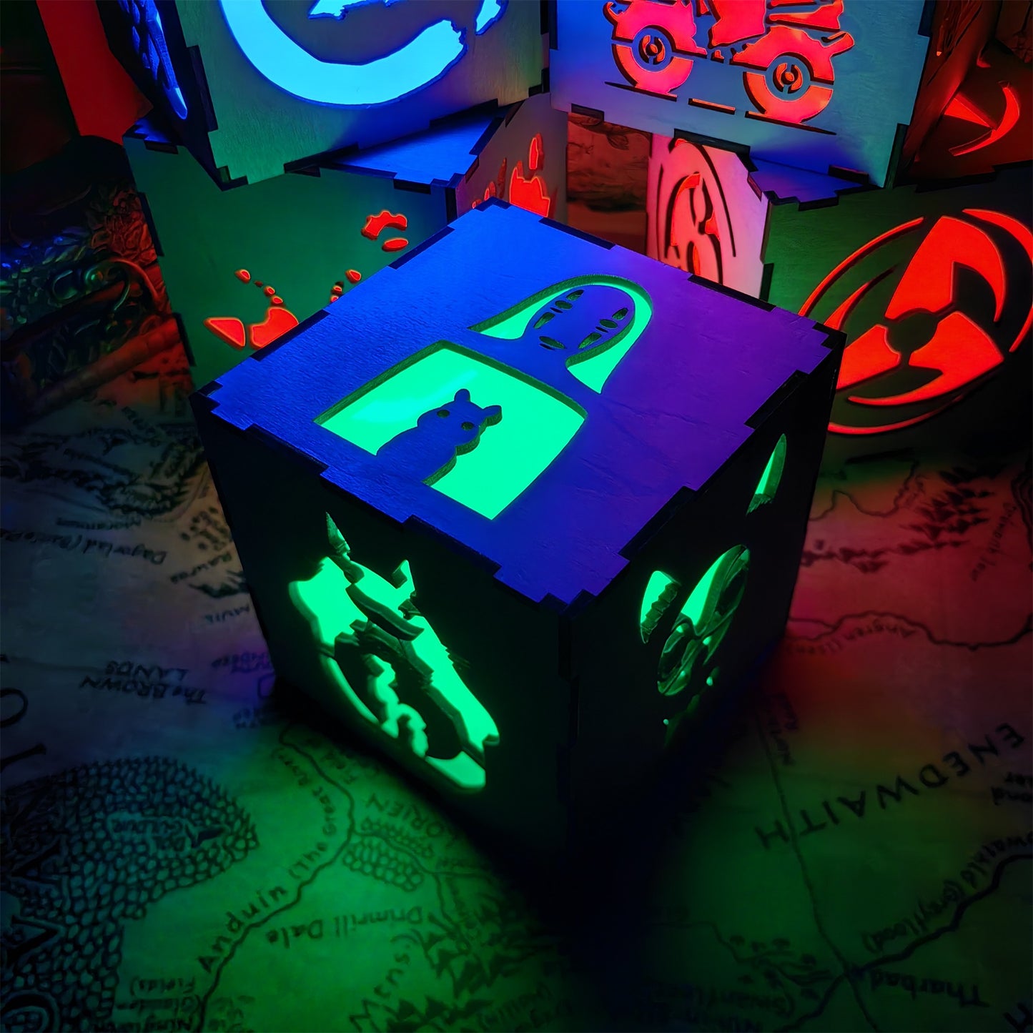 Anime-Inspired Wooden Lamp Desk Decor
