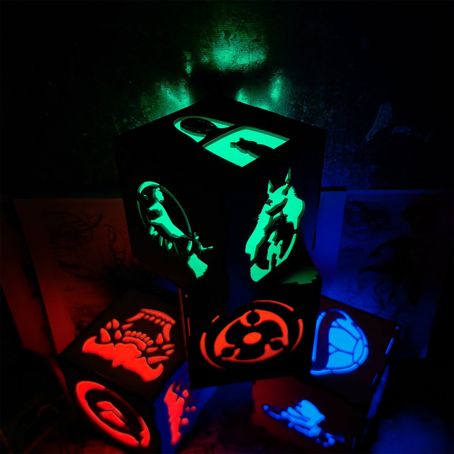 Anime-Inspired Wooden Lamp Desk Decor