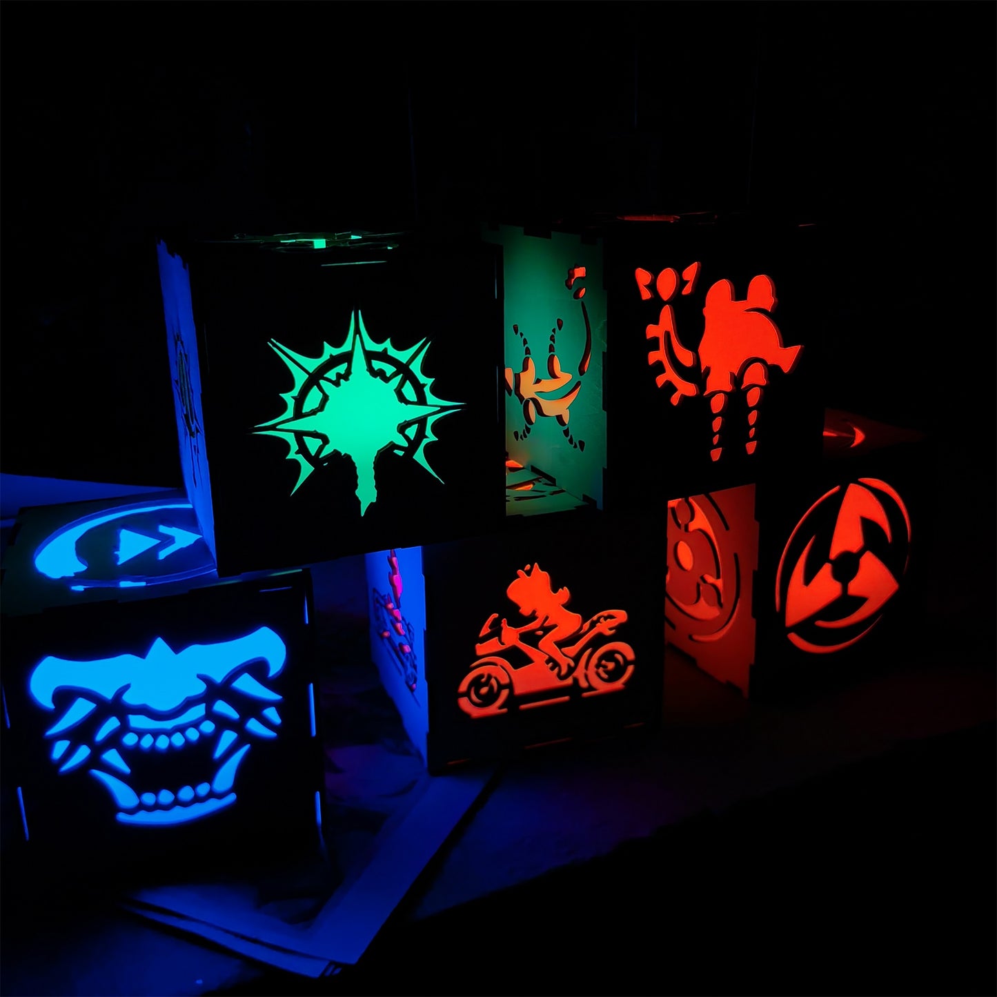 Anime-Inspired Wooden Lamp Desk Decor