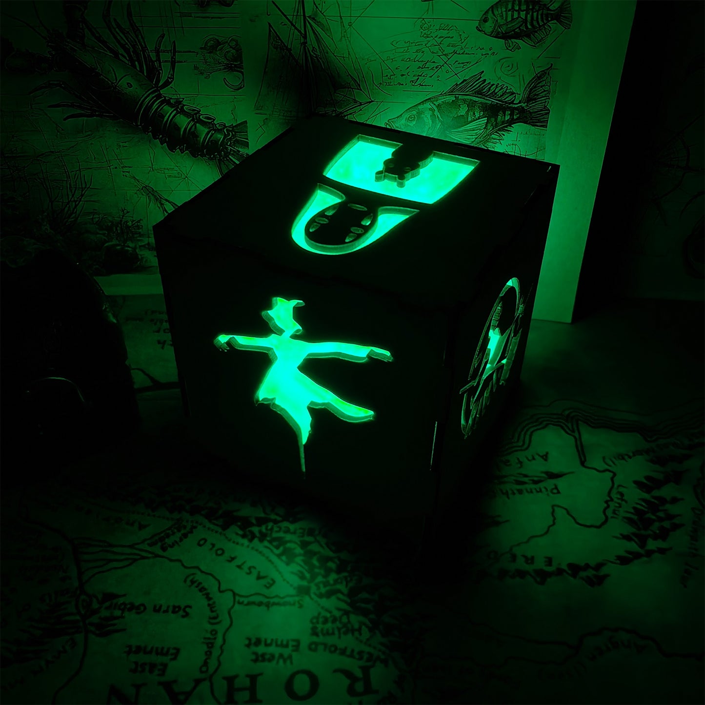 Anime-Inspired Wooden Lamp Desk Decor