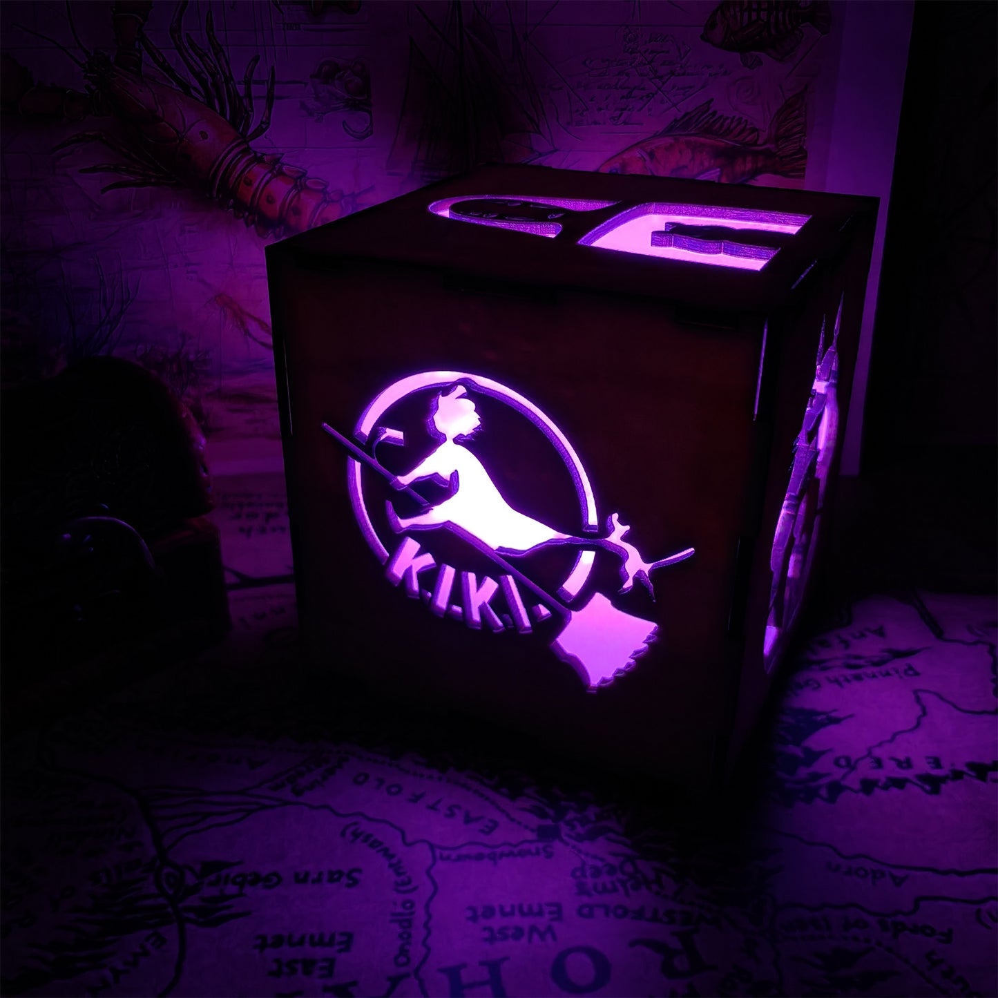Anime-Inspired Wooden Lamp Desk Decor
