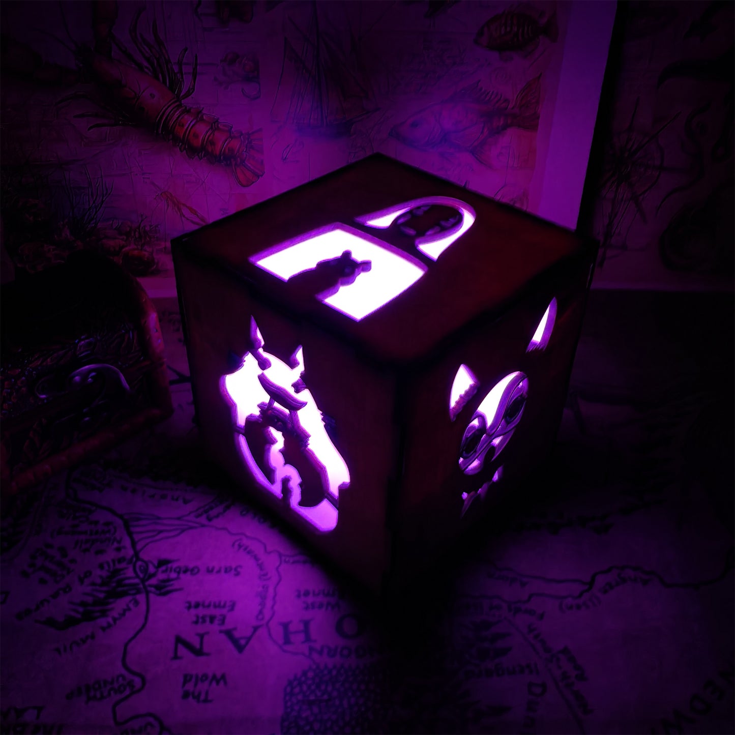 Anime-Inspired Wooden Lamp Desk Decor
