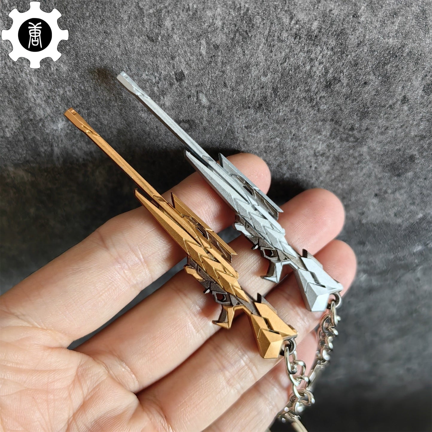 Metal Araxys Operator Gun Tiny Keychain Pendant