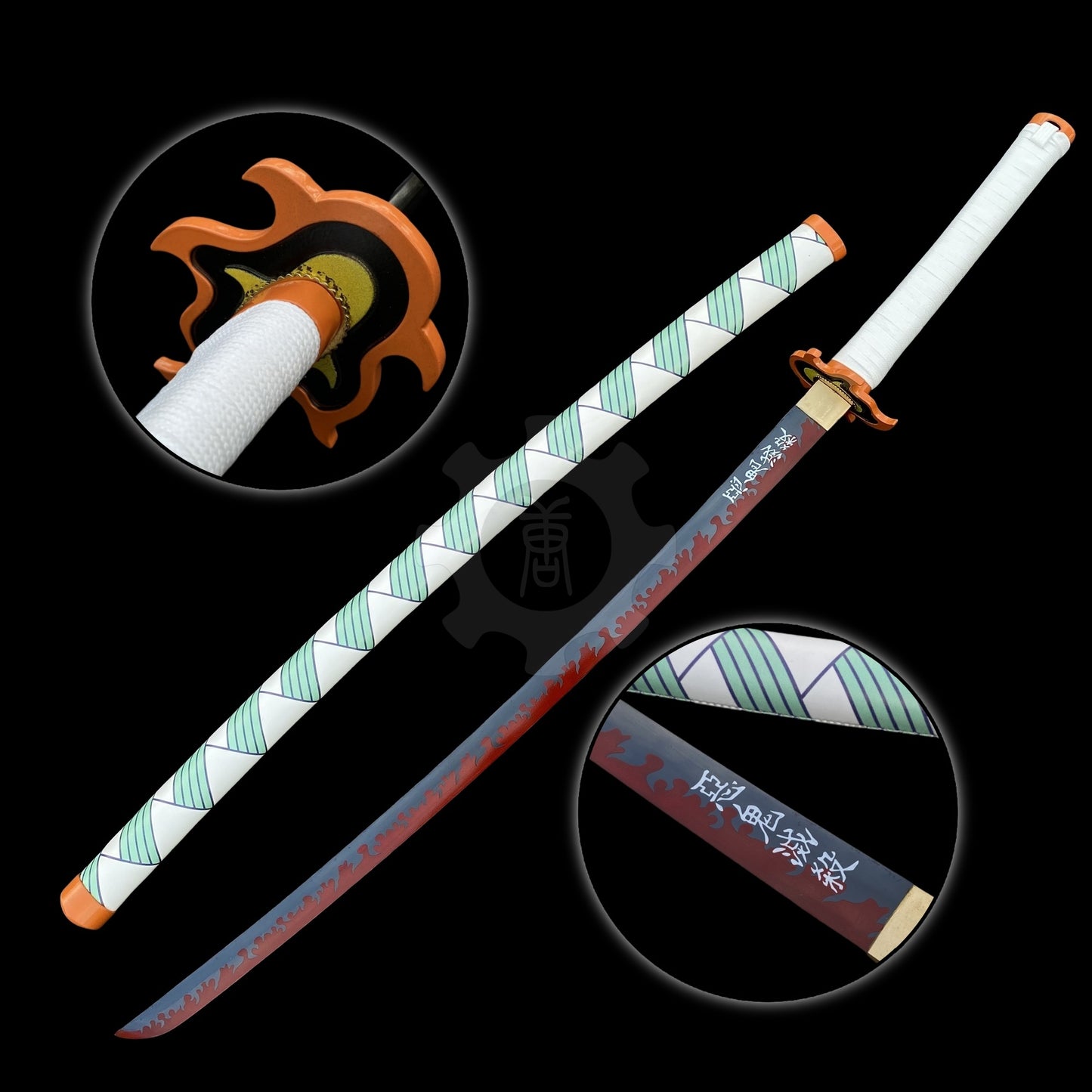 IRL Rengoku Nichirin Sword Anime Katana 1045 Carbon Steel Version