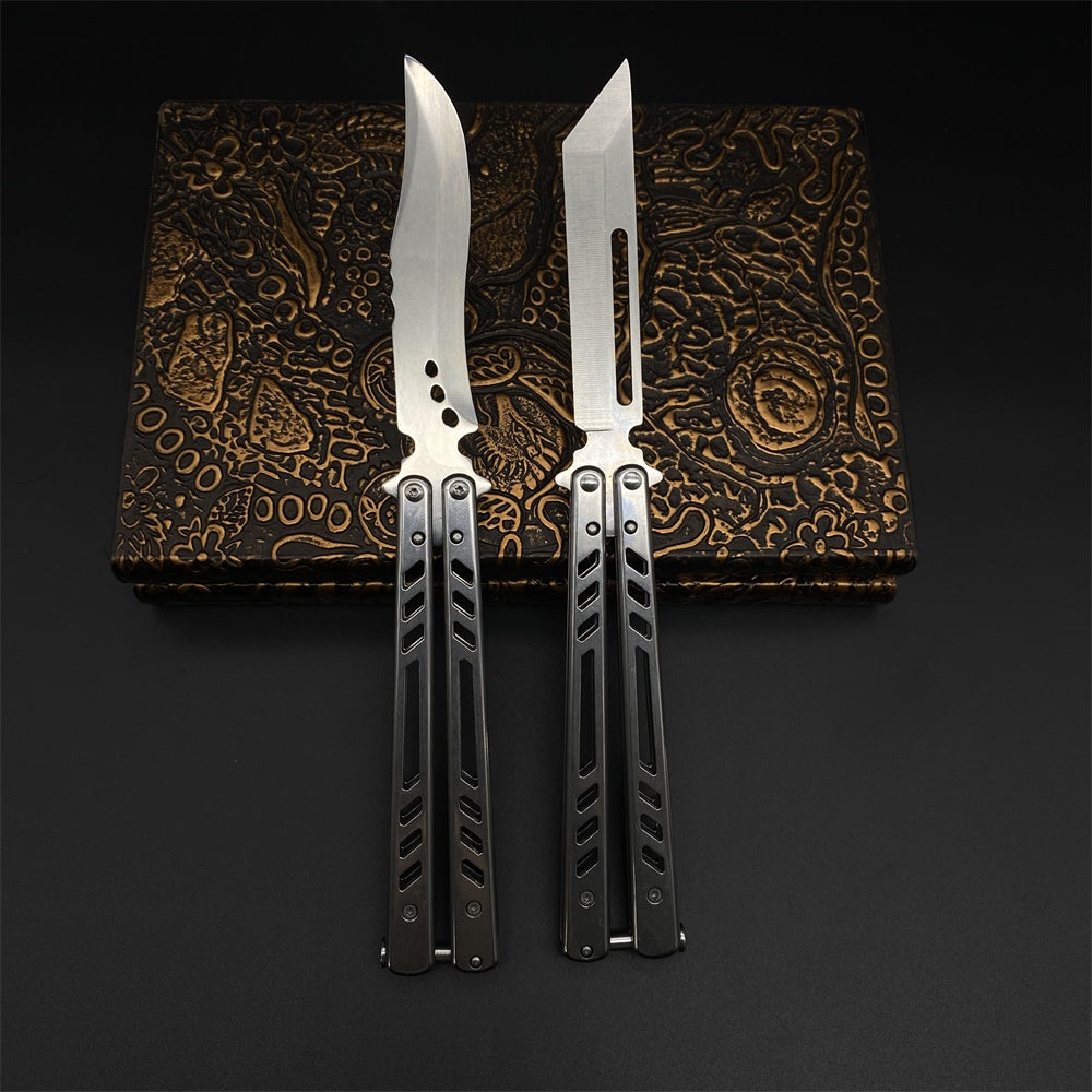 Blunt Blade Stainless Steel Balisong Butterfly Knife Trainer