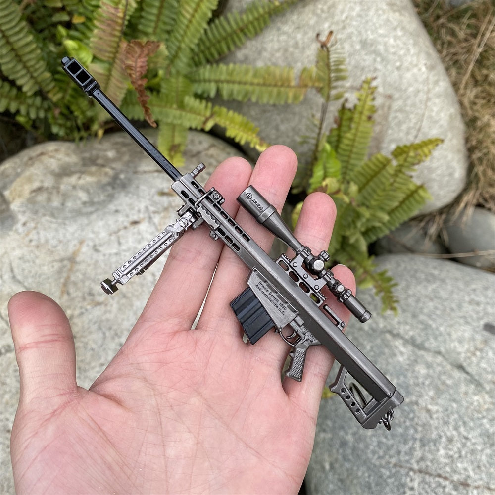 Metal Barrett M82A1 Sniper Rifle Gun Keychain 17CM/6.7"