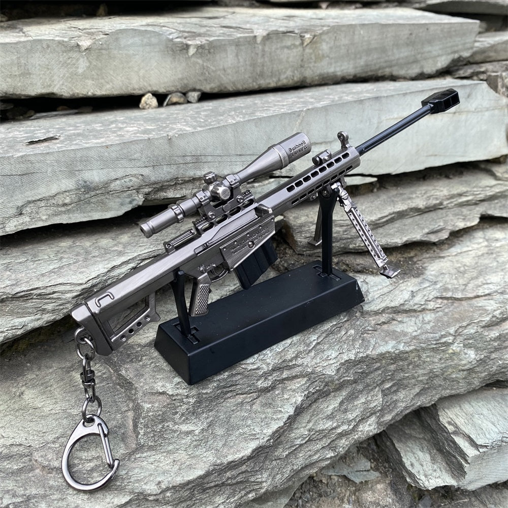 Metal Barrett M82A1 Sniper Rifle Gun Keychain 17CM/6.7"