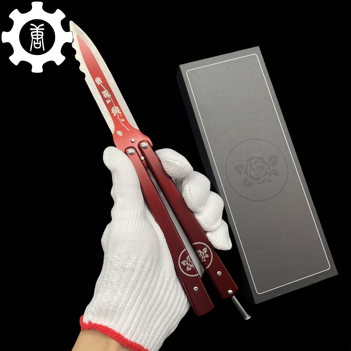 TF2 Black Rose Balisong Black Rose Butterfly Knife Replica IRL