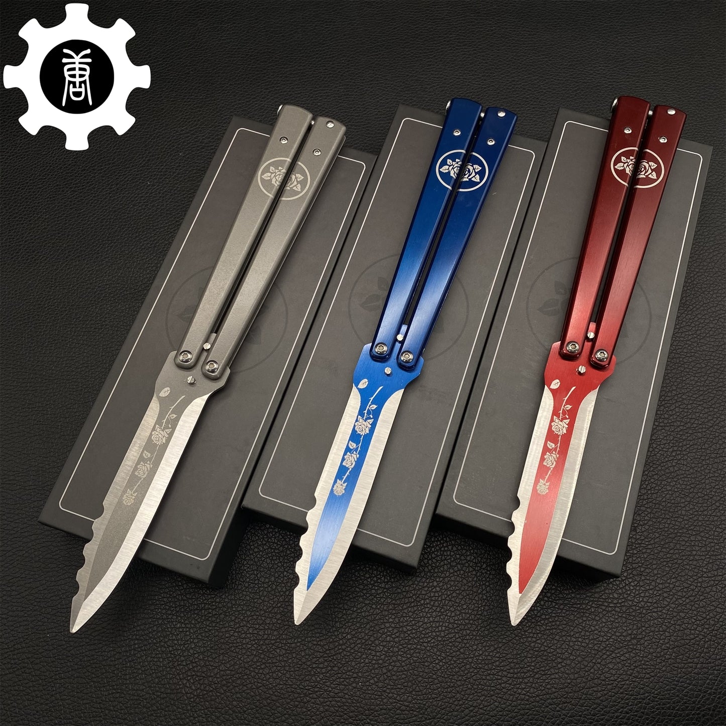TF2 Black Rose Balisong Black Rose Butterfly Knife Replica IRL