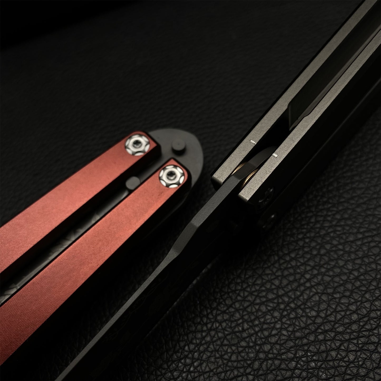 High-End TF2 Black Rose Butterfly Knife Trainer CNC Aluminum Alloy Handle Balisong Trainer