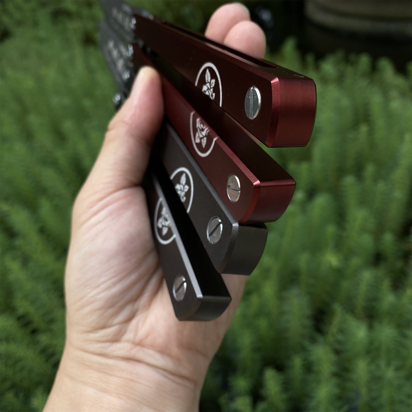 High-End TF2 Black Rose Butterfly Knife Trainer CNC Aluminum Alloy Handle Balisong Trainer