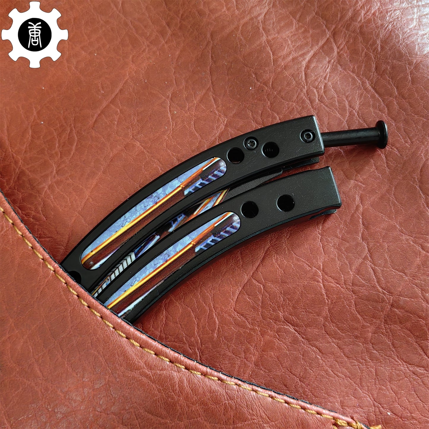 Game Butterfly Knife Atomic Power Pattern Metal Balisong