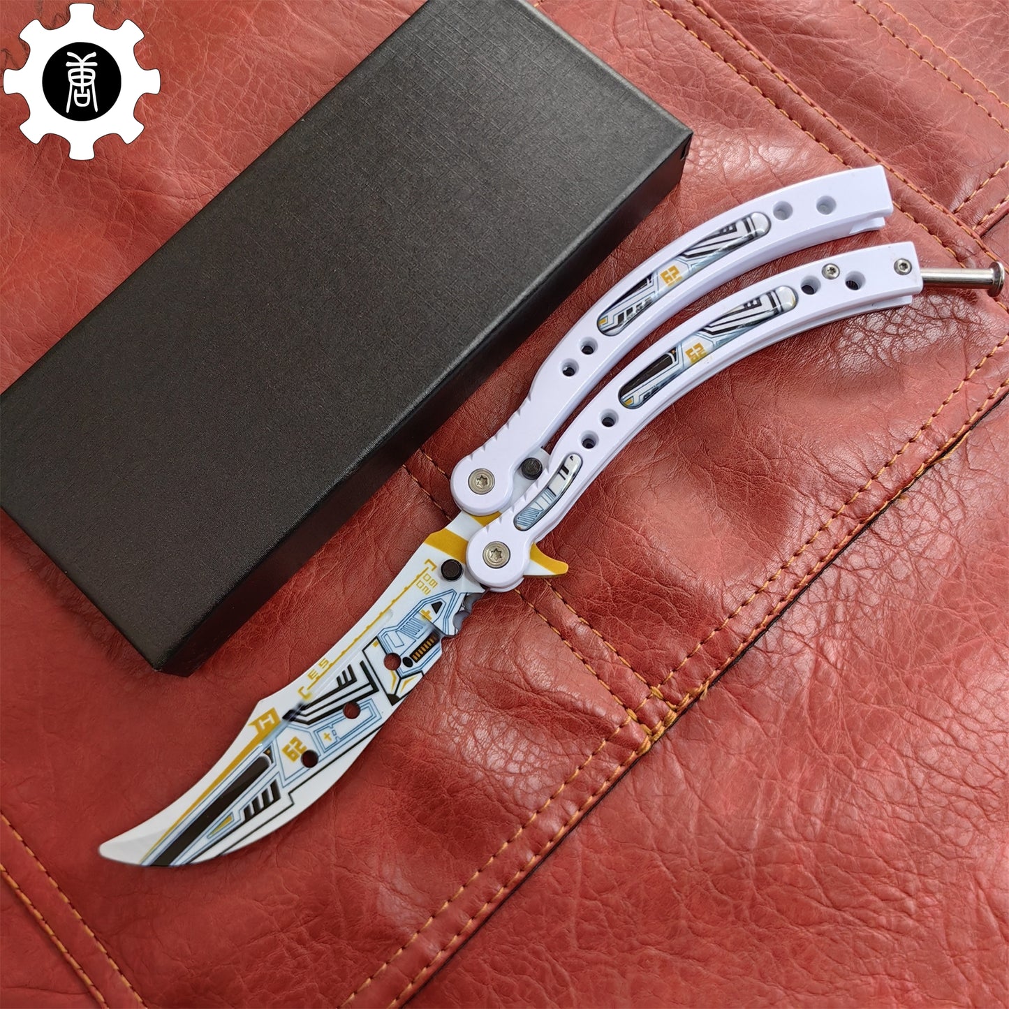 Game Butterfly Knife Heinlein Pattern Metal Balisong