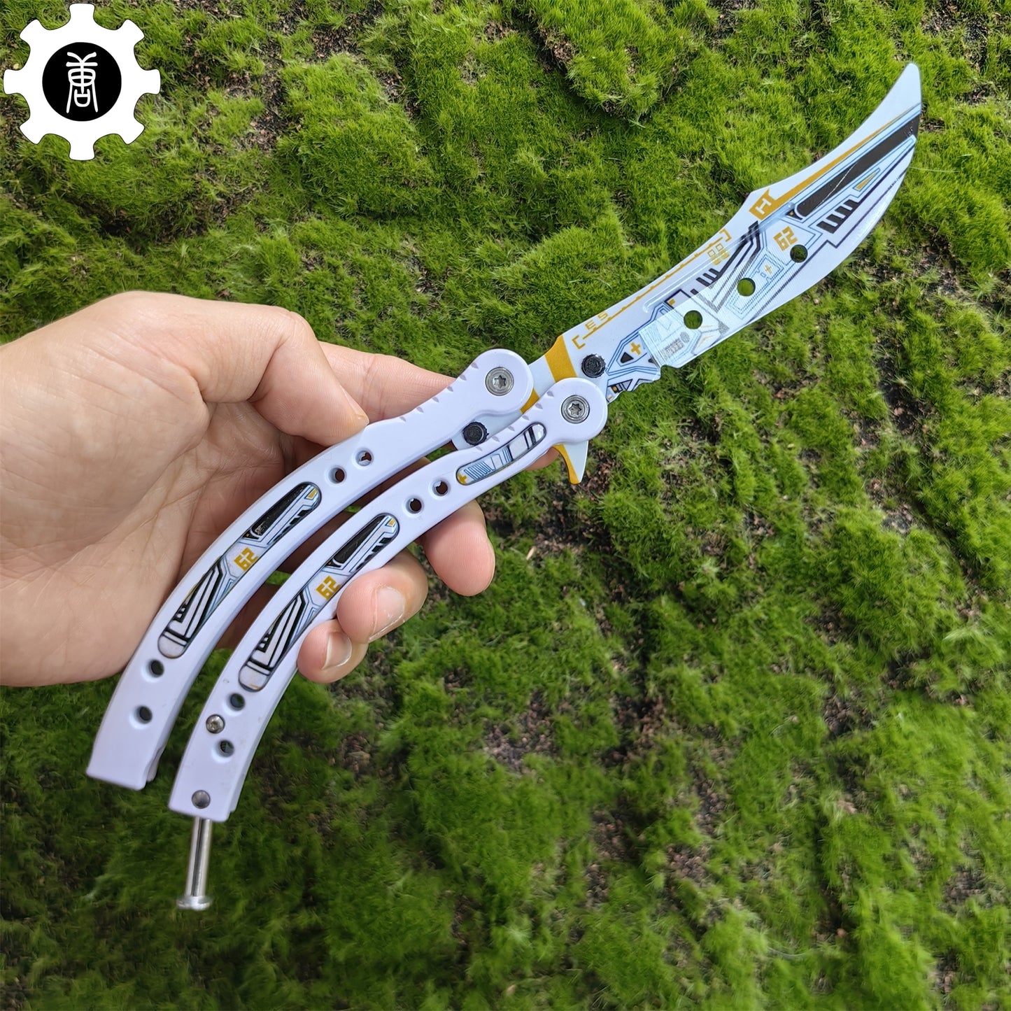 Game Butterfly Knife Heinlein Pattern Metal Balisong