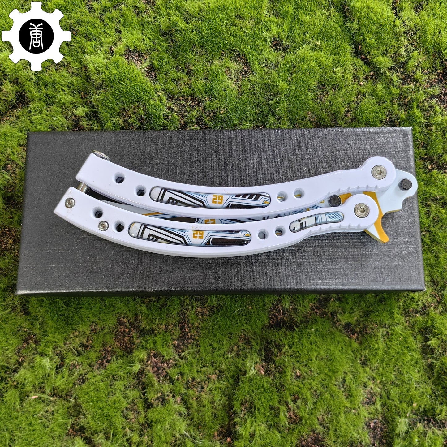 Game Butterfly Knife Heinlein Pattern Metal Balisong