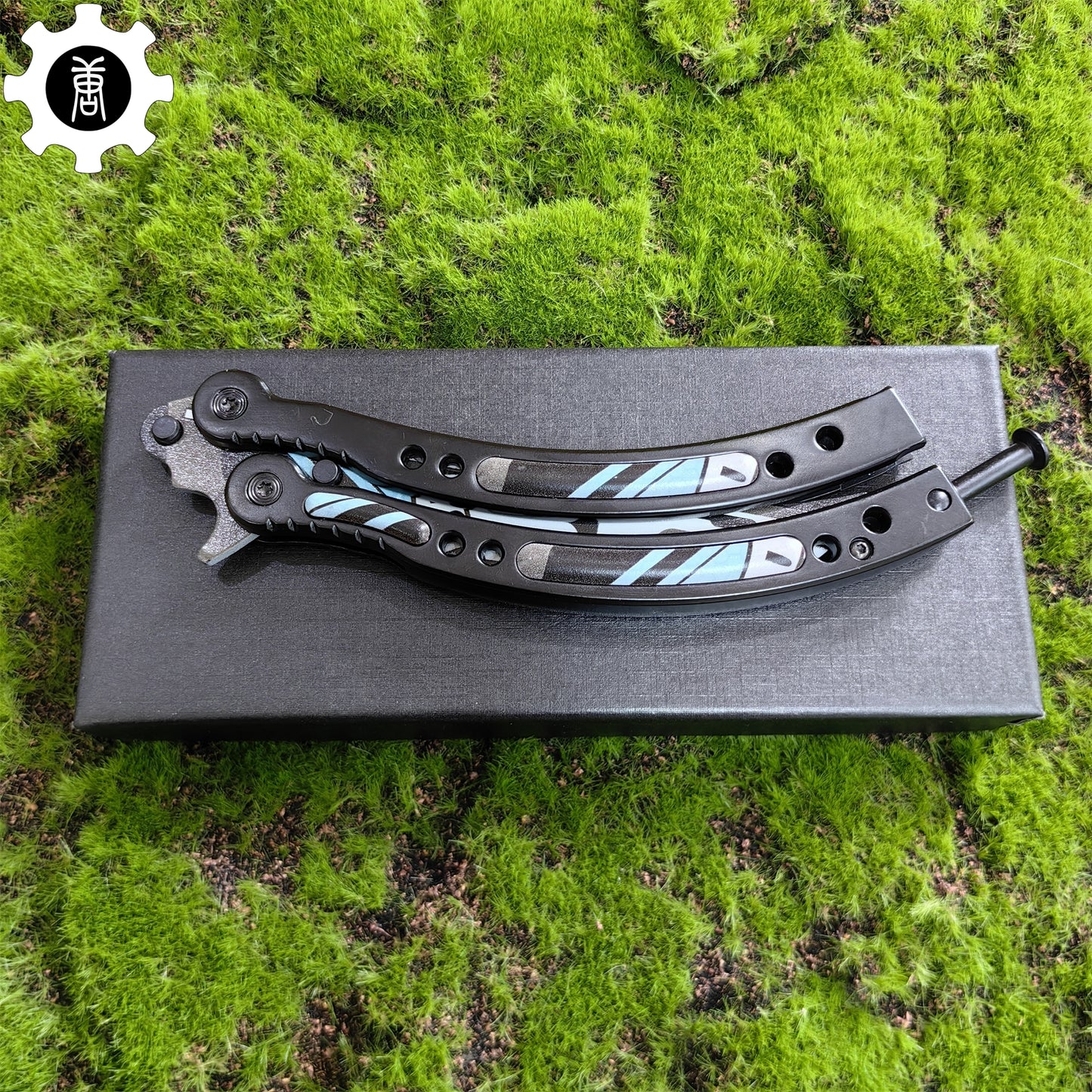 Metal Butterfly Knife Vulcan Pattern Balisong Game Prop