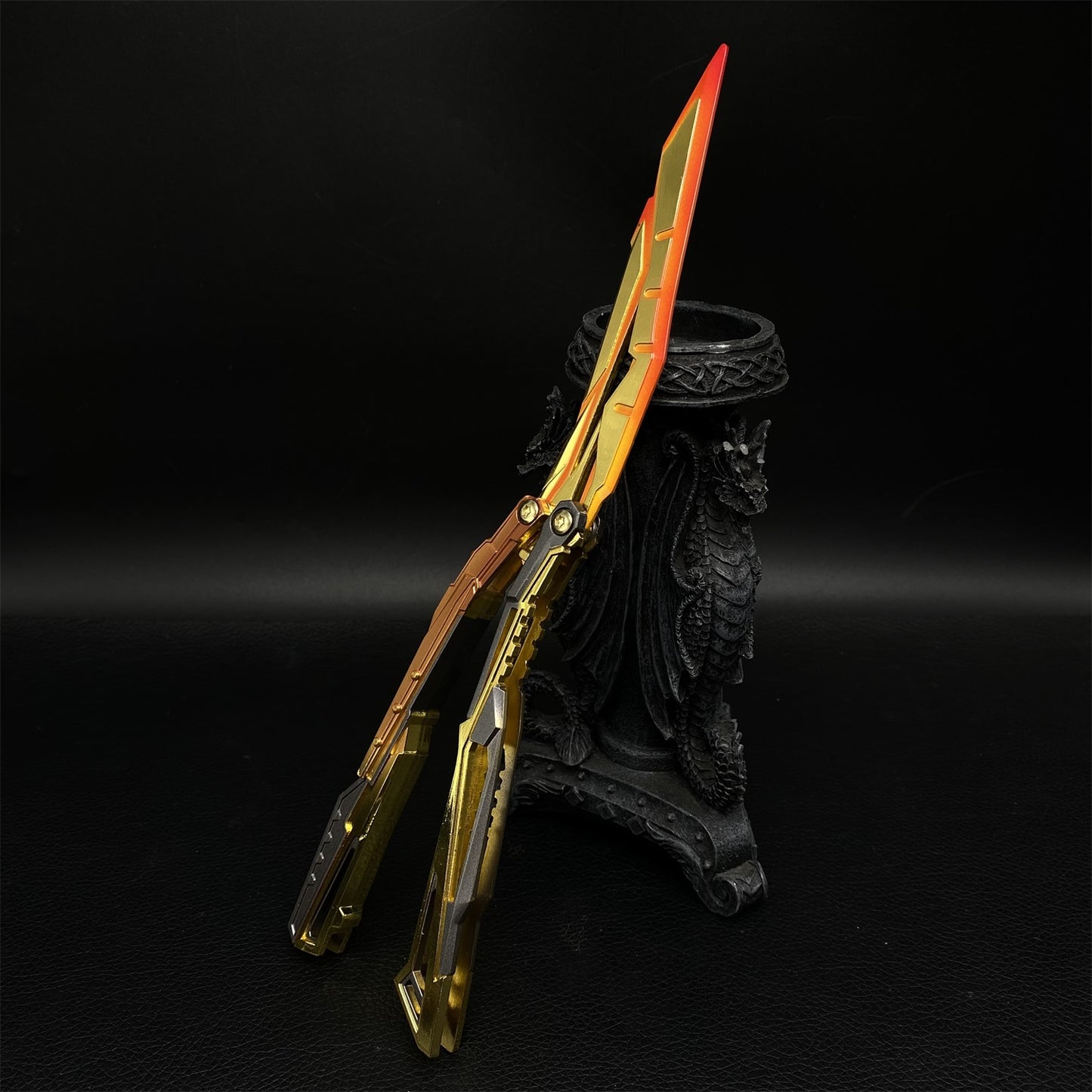 Blazing Light Butterfly Knife Fan Metal Replica