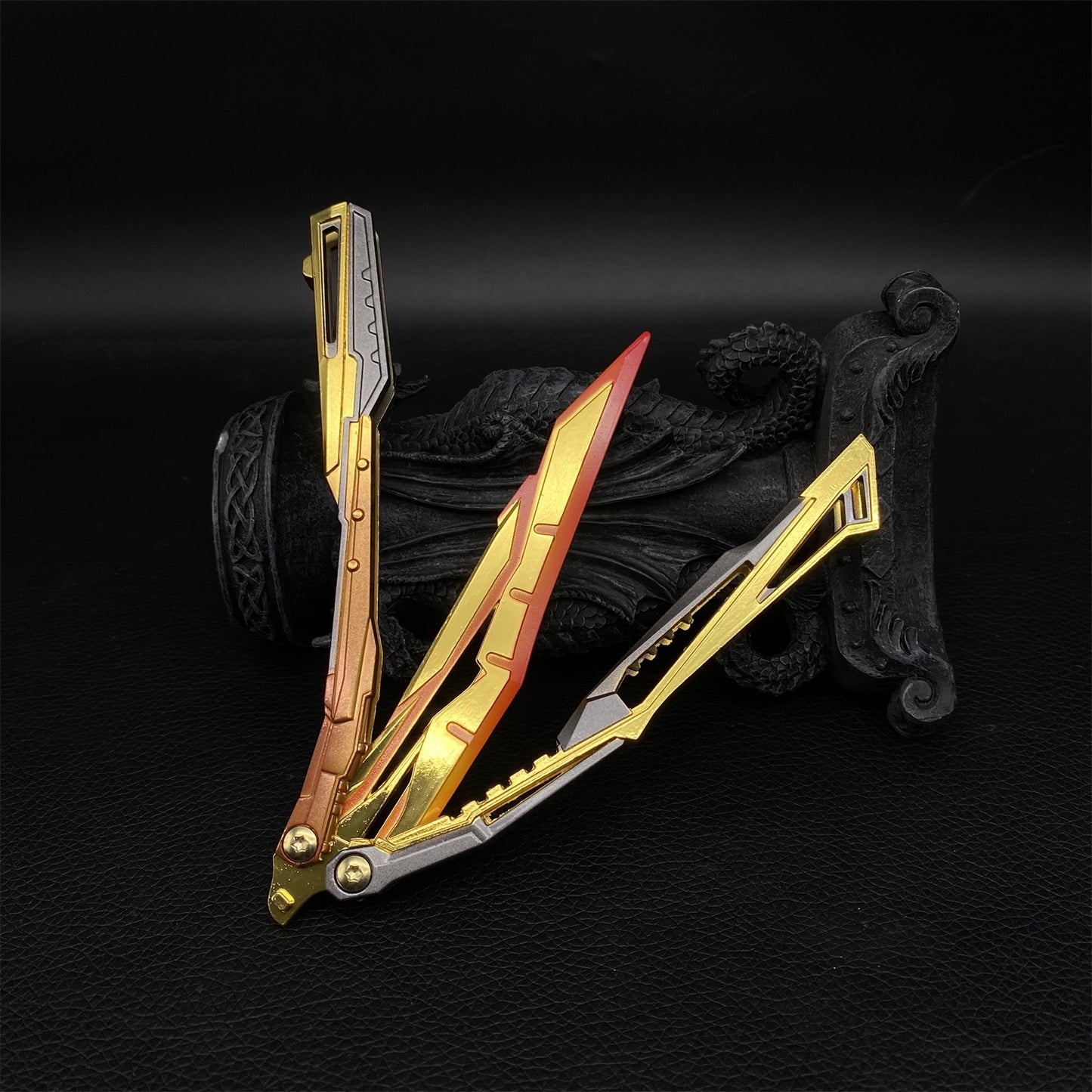 Blazing Light Butterfly Knife Fan Metal Replica