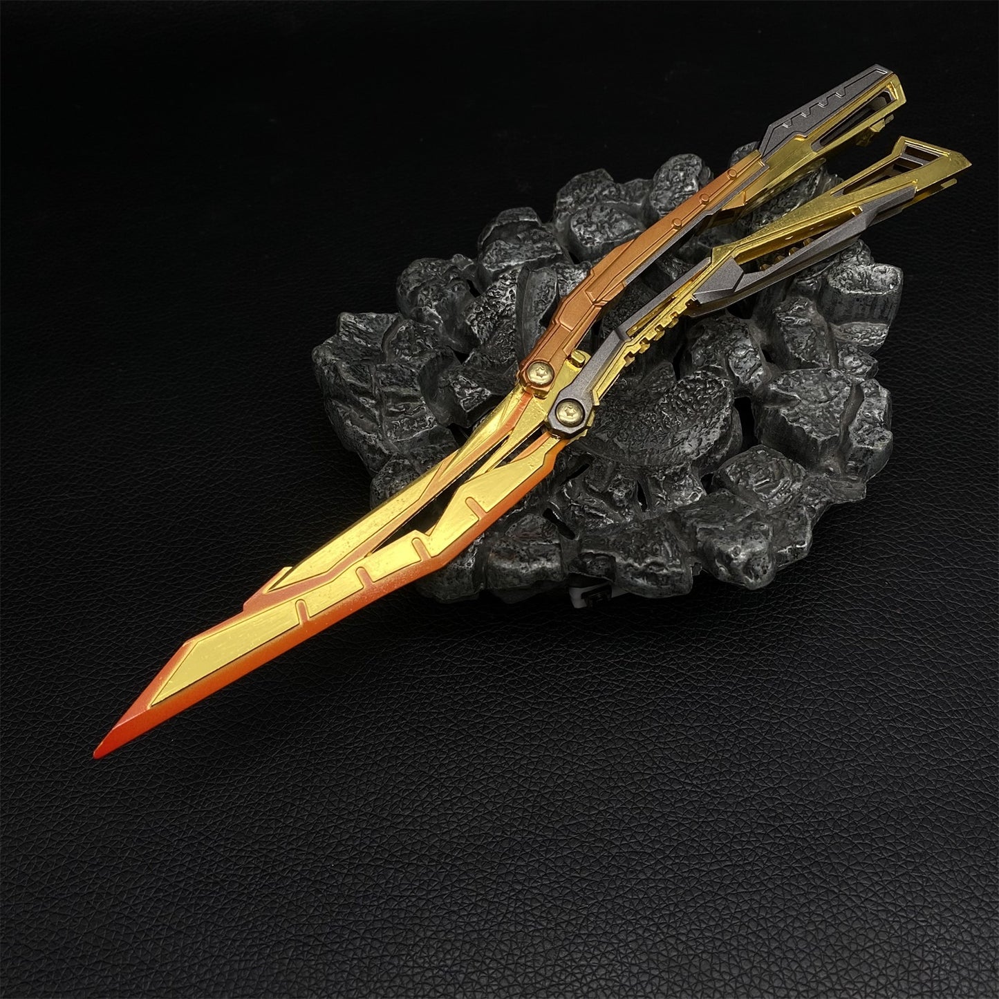Blazing Light Butterfly Knife Fan Metal Replica